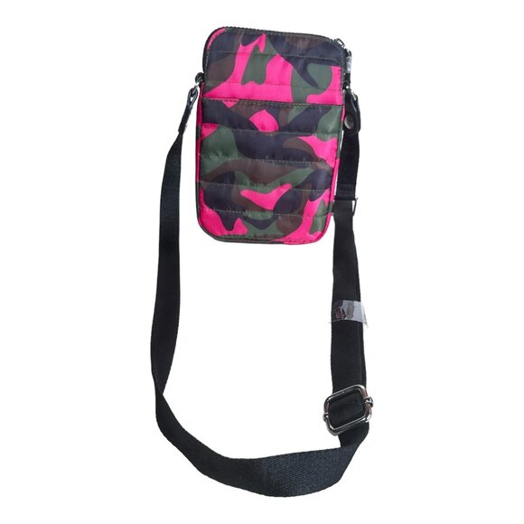 Sondra Roberts Squared Pink Green Multi Camo Crossbody Bag Shoulder Strap - Picture 3 of 8